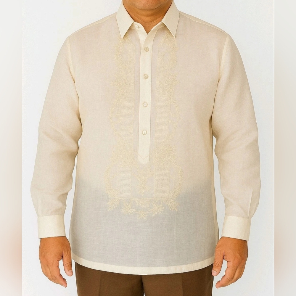 Men’s Barong Piña XLarge – Classic Filipino Formal Shirt for Weddings & Events